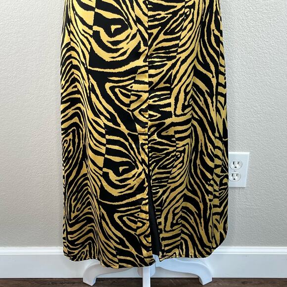 Lost + Wander Helena Sleeveless Black Tan Tiger V-Neck Midi Dress Small NWT - Picture 7 of 15